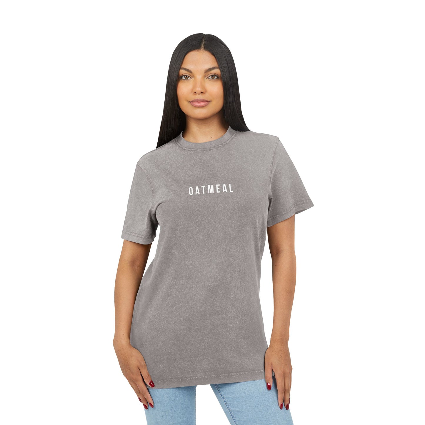 Acid Washed Round Neck Tee