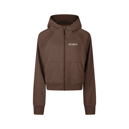 Cropped Zip-Through Hoodie