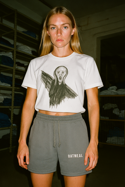 Unisex organic oversized high neck t-shirt