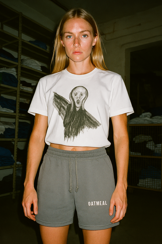 Unisex organic oversized high neck t-shirt