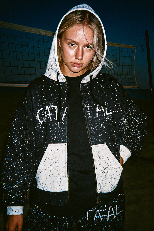 Noir Drip Unisex zip hoodie