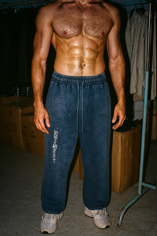 Acid Wash Straight Leg Pants - 360 GSM