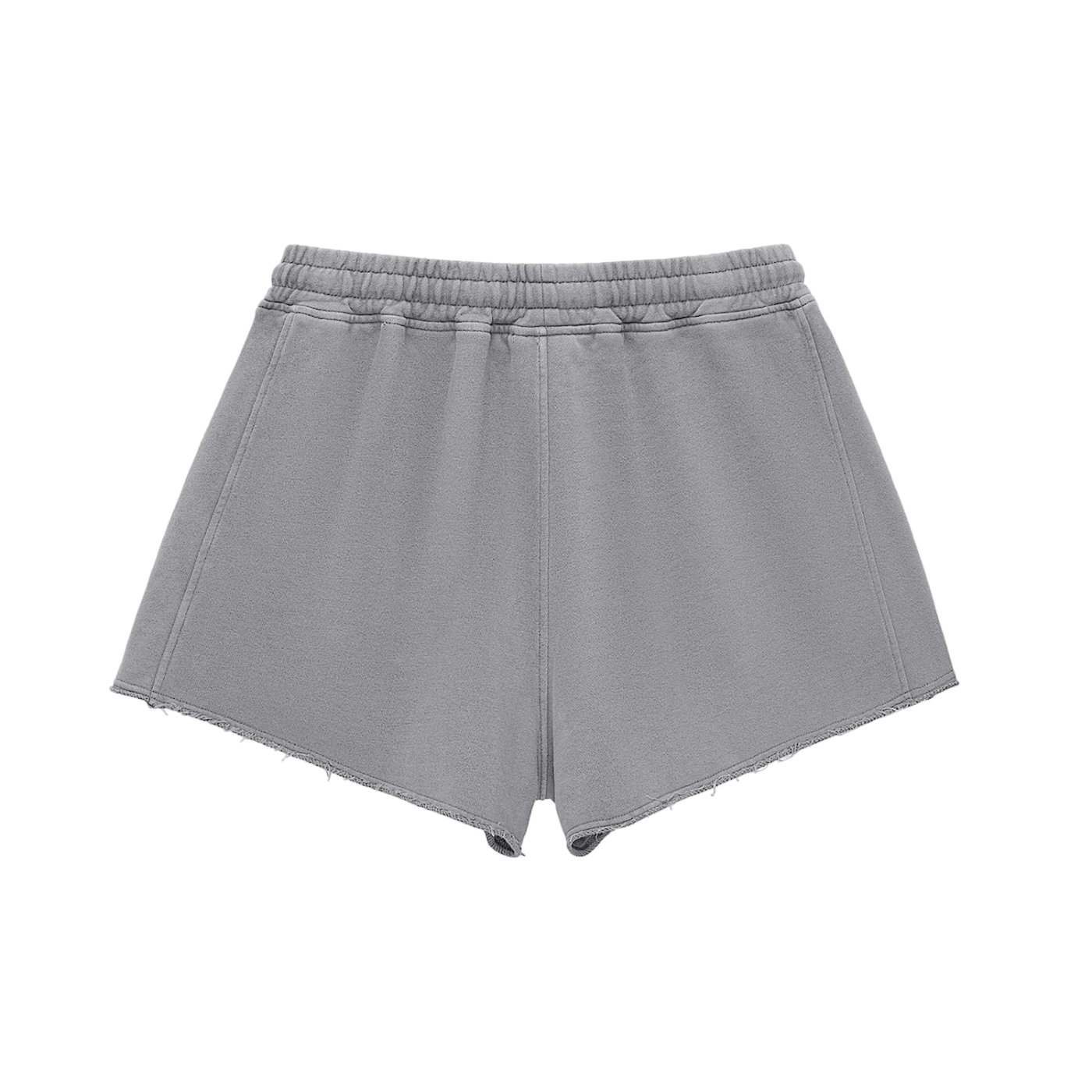 0942 Snow Washed Raw Edge Drawstring Shorts