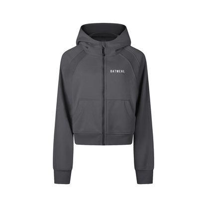 Cropped Zip-Through Hoodie