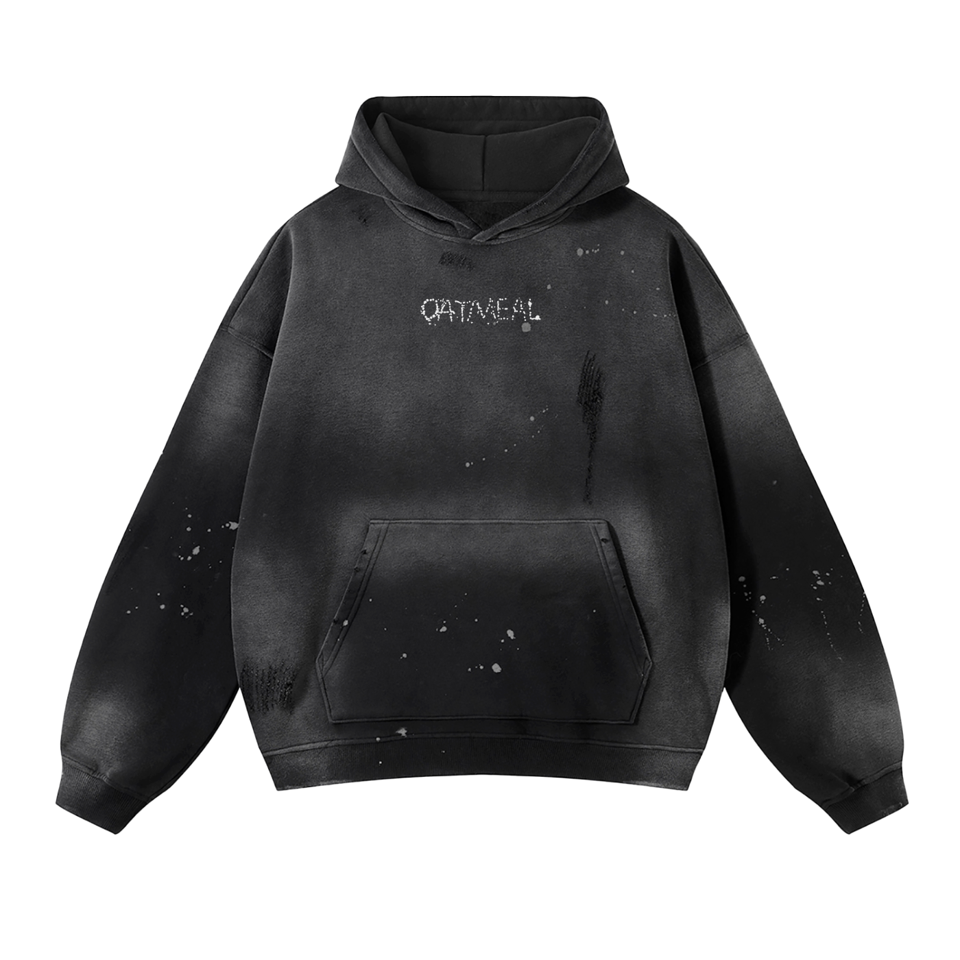 0124 Vintage Wash Frayed Fleece Hoodie - 360 GSM