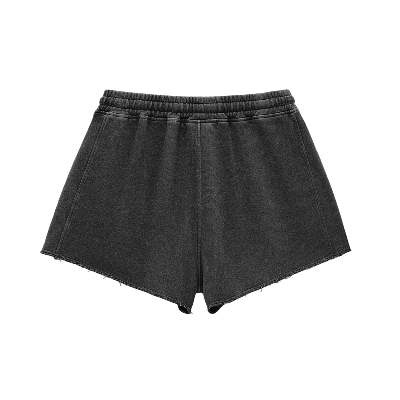 0942 Snow Washed Raw Edge Drawstring Shorts