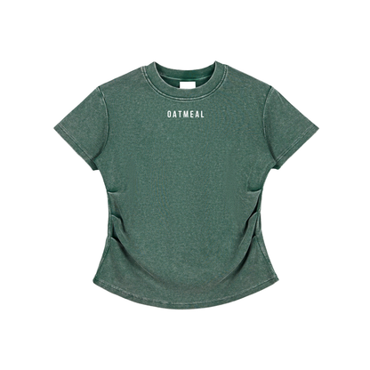 Vintaged-Wash Bodycon Cotton T-Shirt
