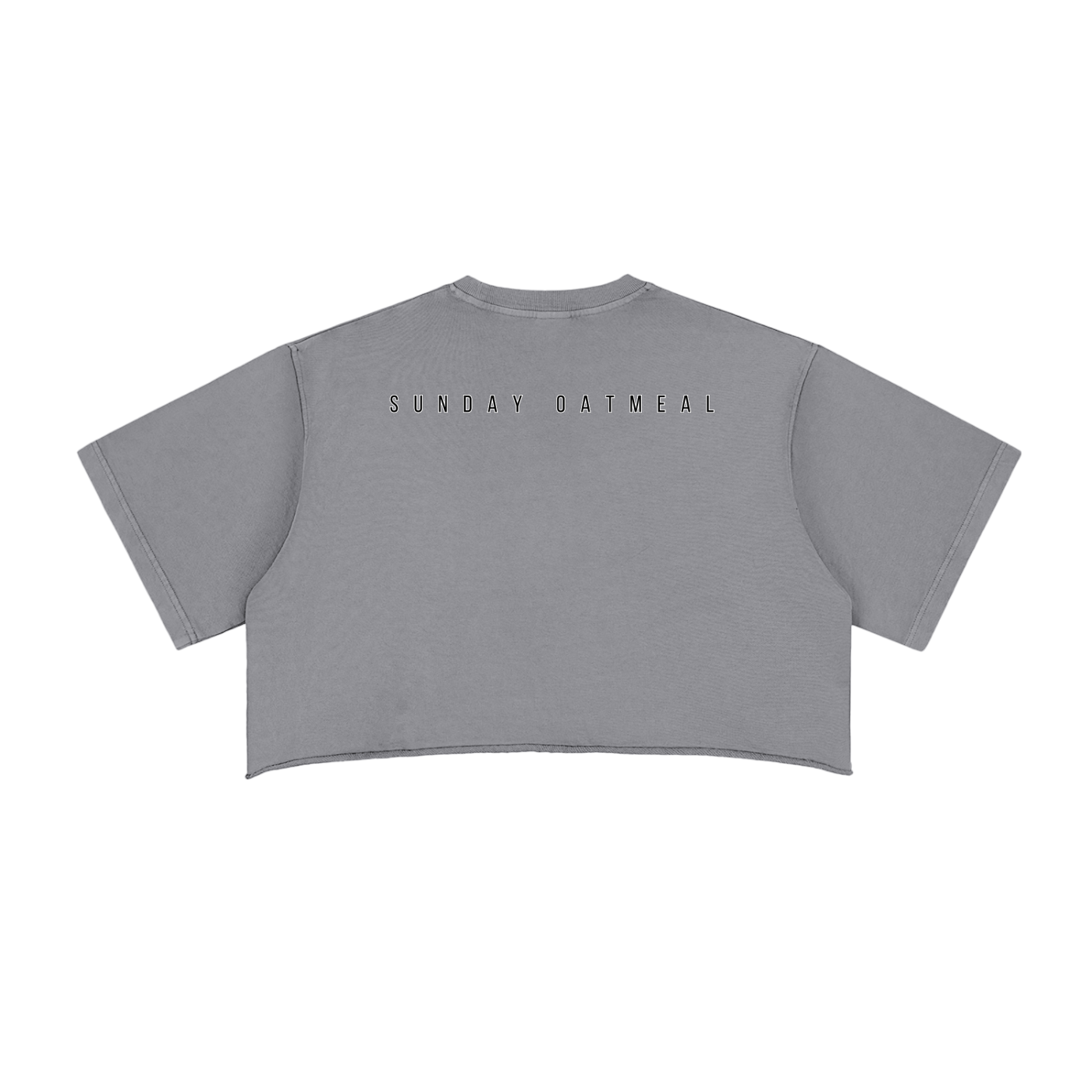 0943 Snow Washed Raw Edge Crop Top