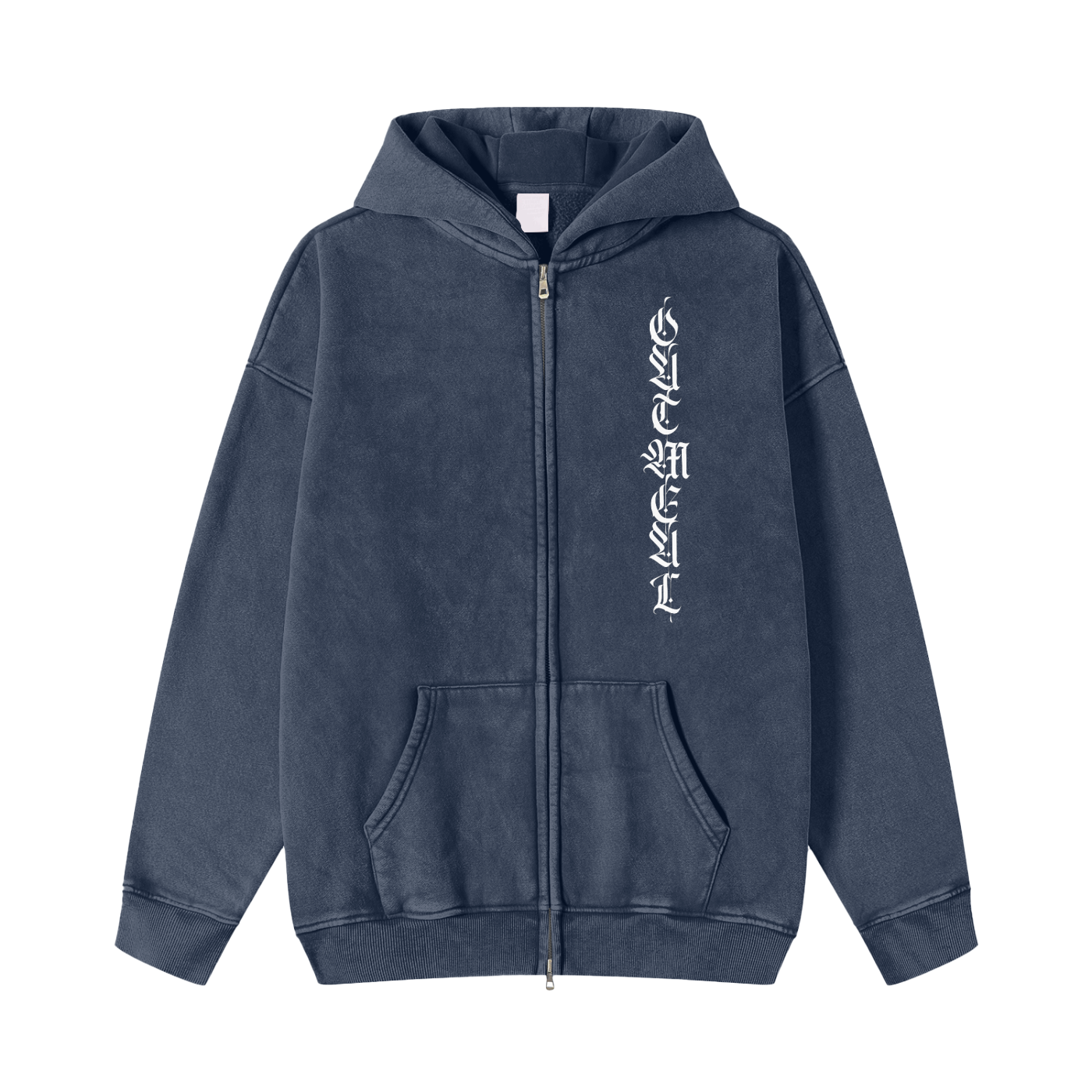 SNOW WASHED ZIP-THROUGH FLEECE HOODIE