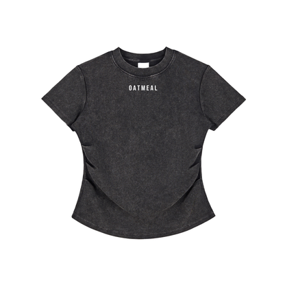 Vintaged-Wash Bodycon Cotton T-Shirt