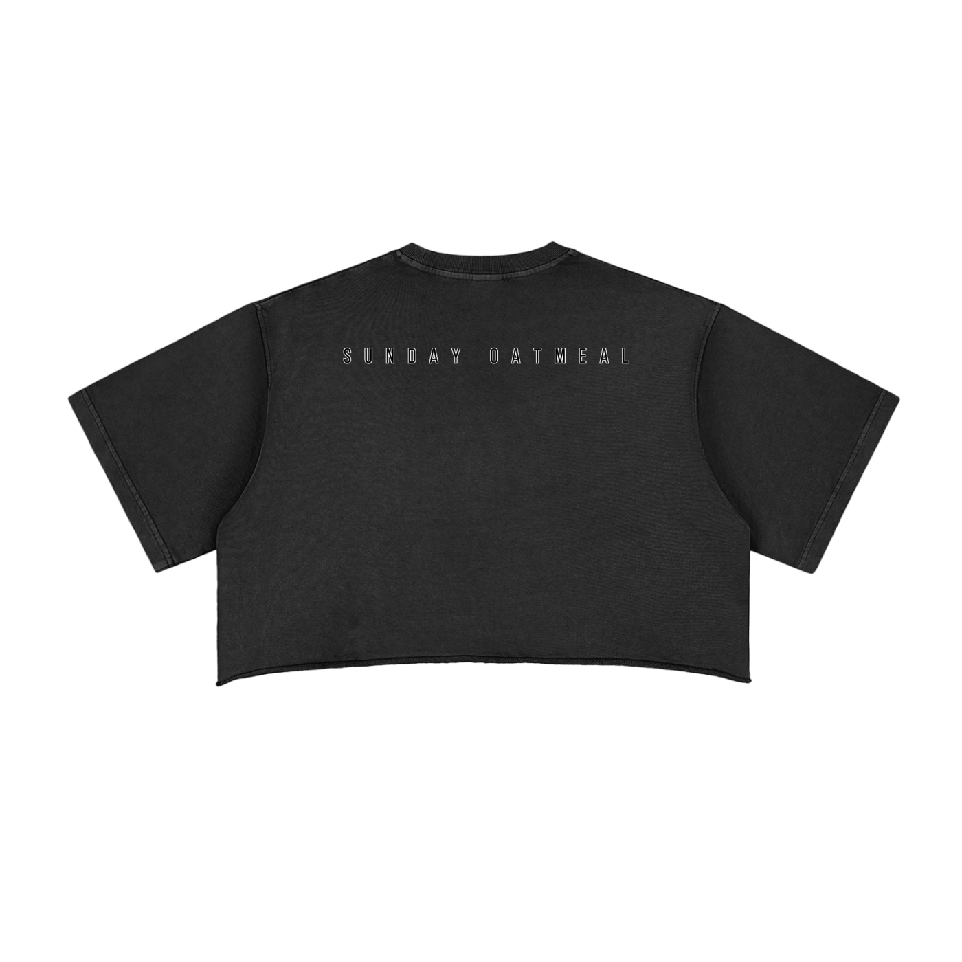 0943 Snow Washed Raw Edge Crop Top