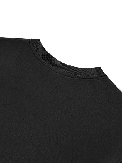 0943 Snow Washed Raw Edge Crop Top