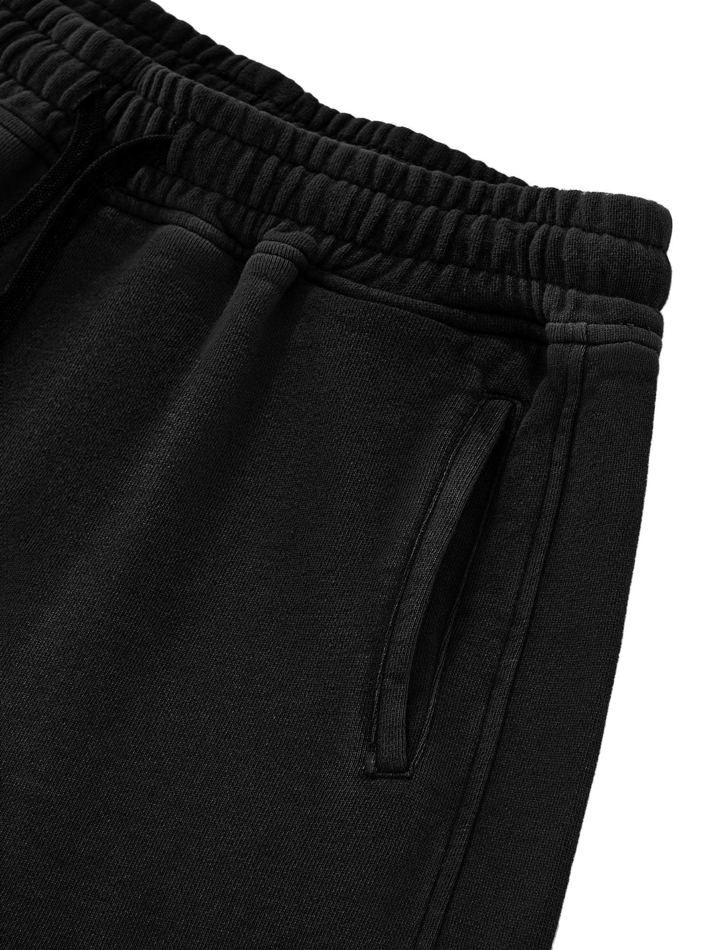 0942 Snow Washed Raw Edge Drawstring Shorts