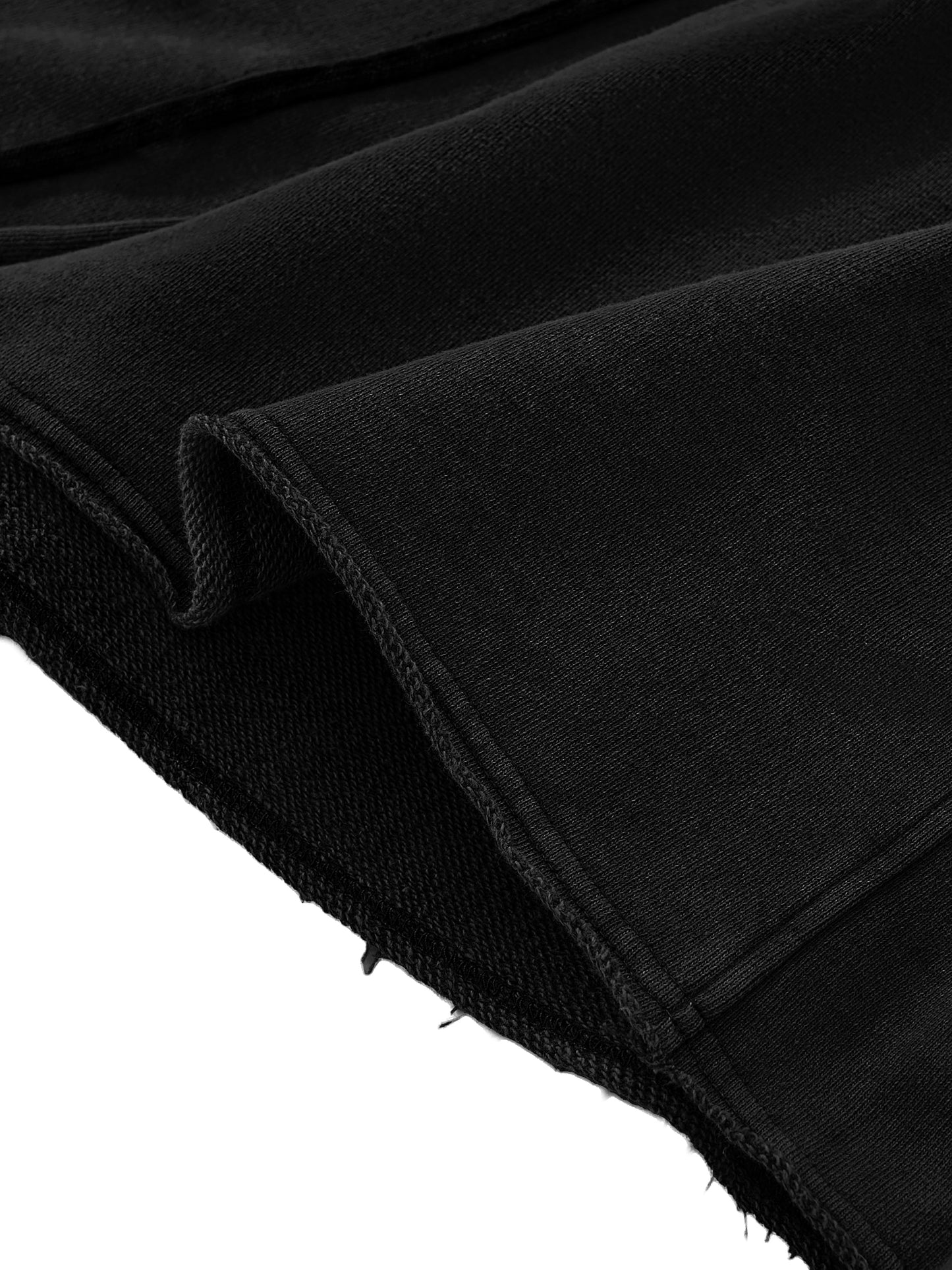 0942 Snow Washed Raw Edge Drawstring Shorts